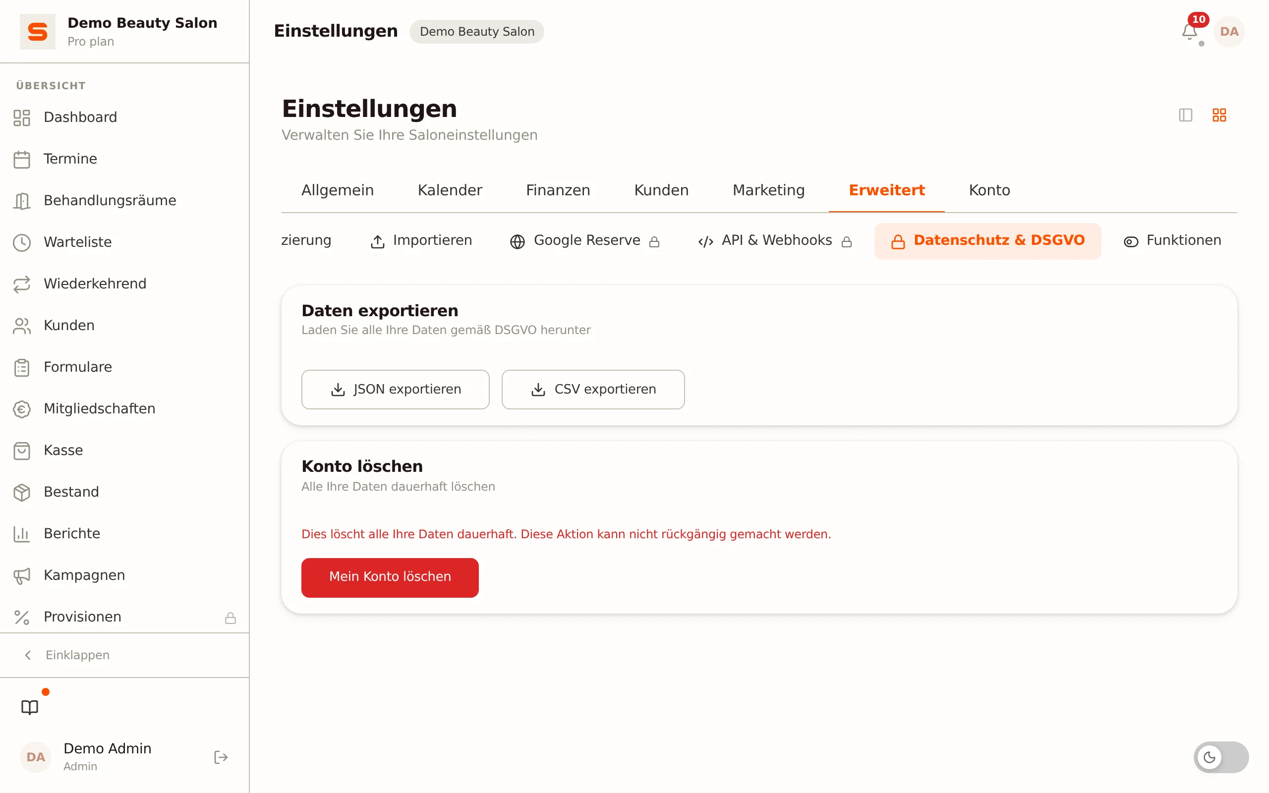 Screenshot von Backup und Datenkopie