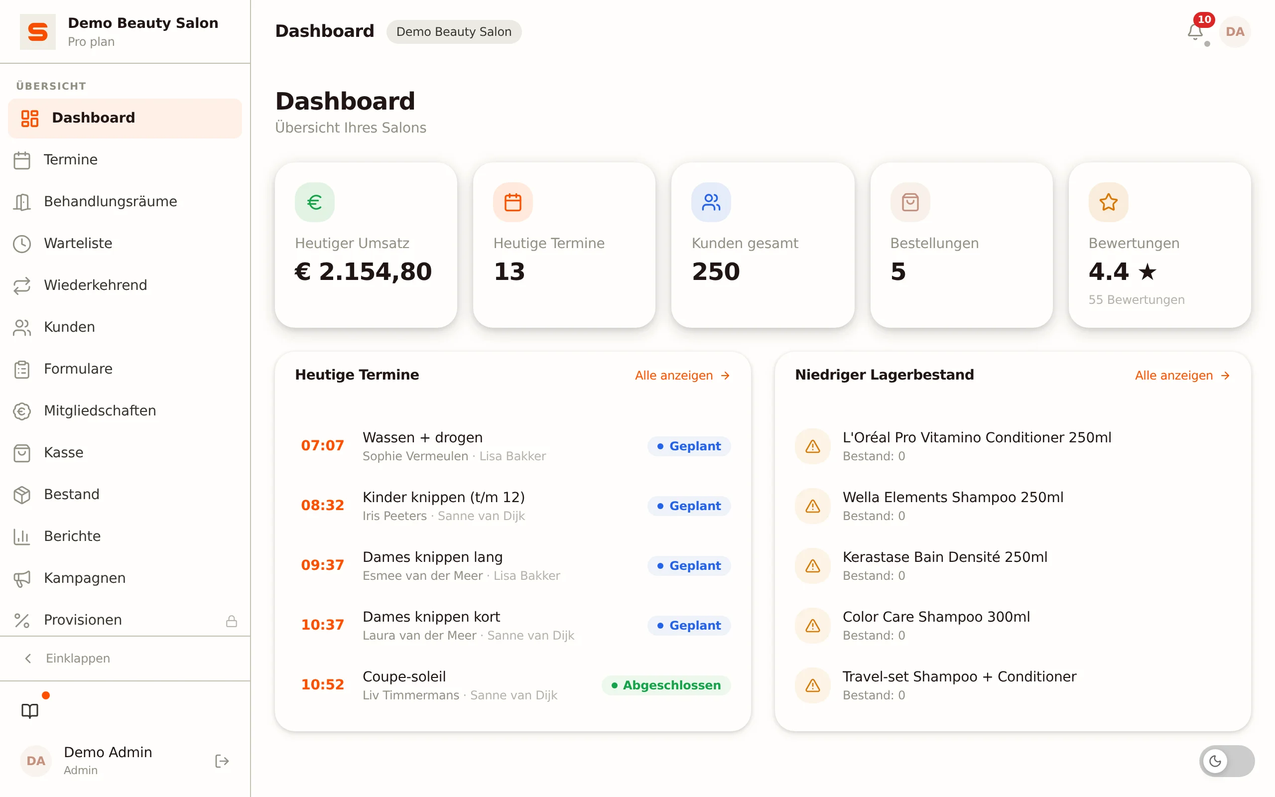 Screenshot von Willkommen bei Salonnare