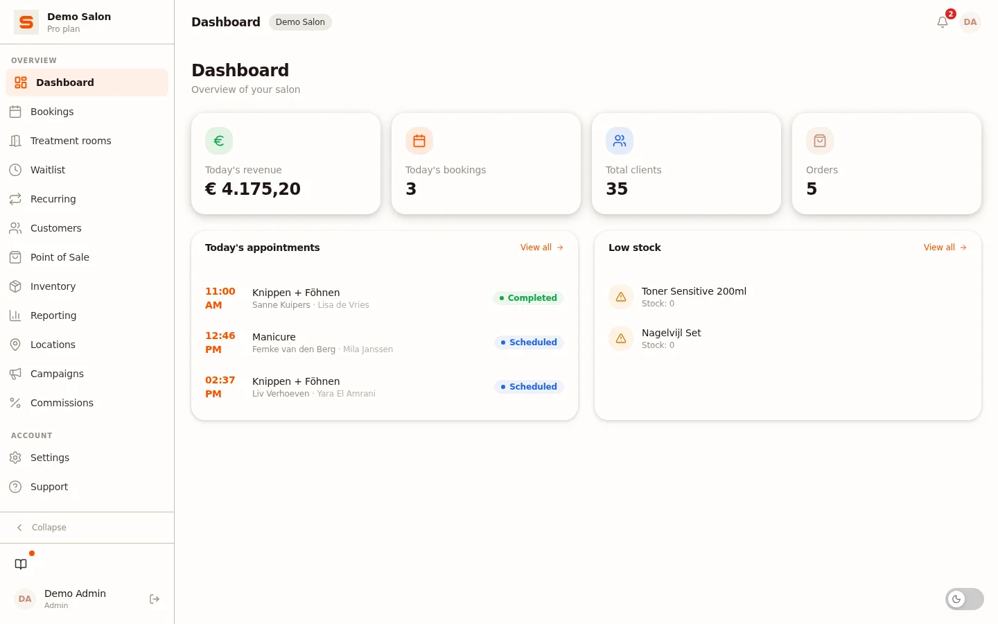 Screenshot of frequently asked questions