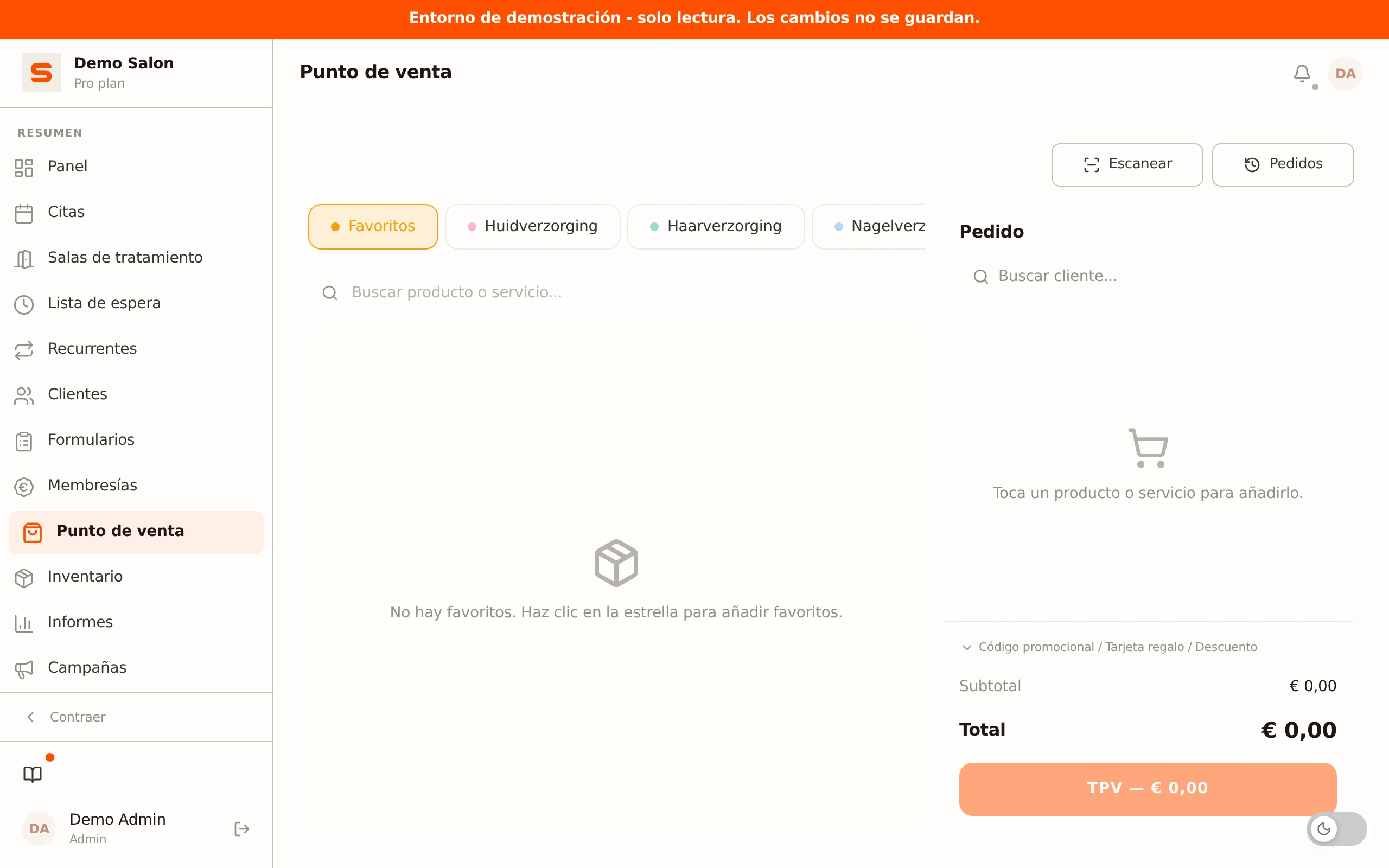 POS con buscador de clientes y botón de cobro