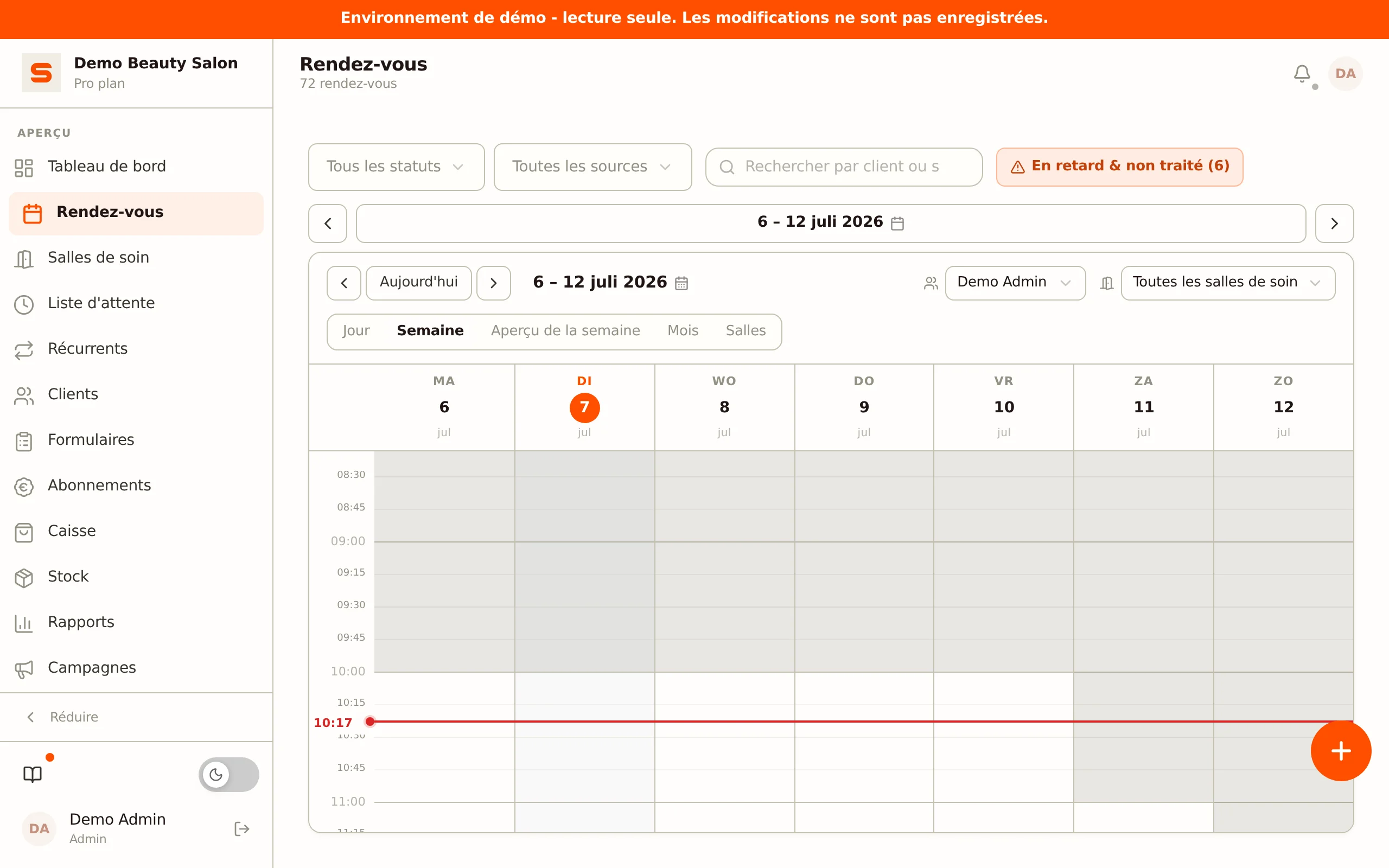 Basculer entre jour, semaine et mois