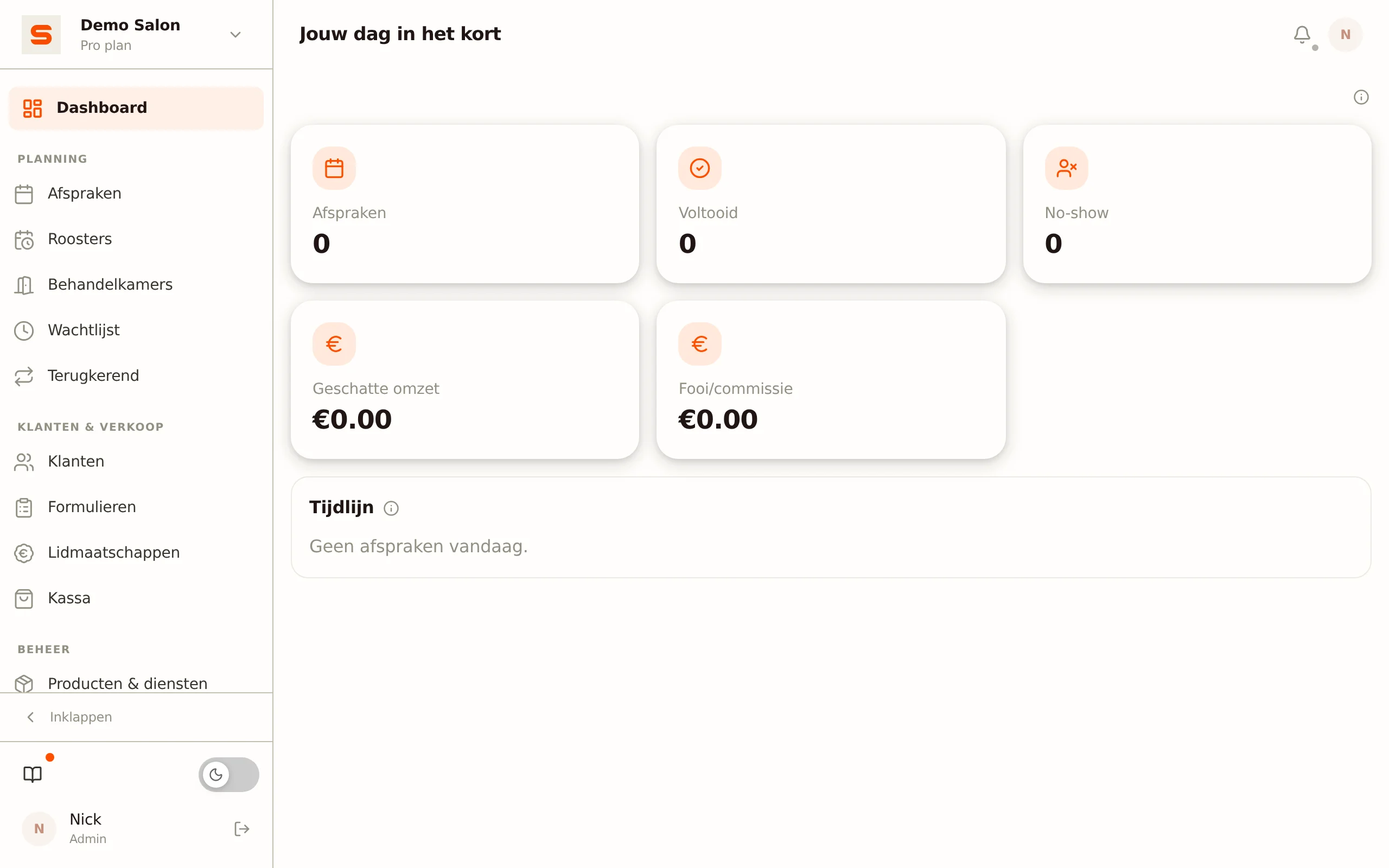 Het scherm Jouw dag in het kort