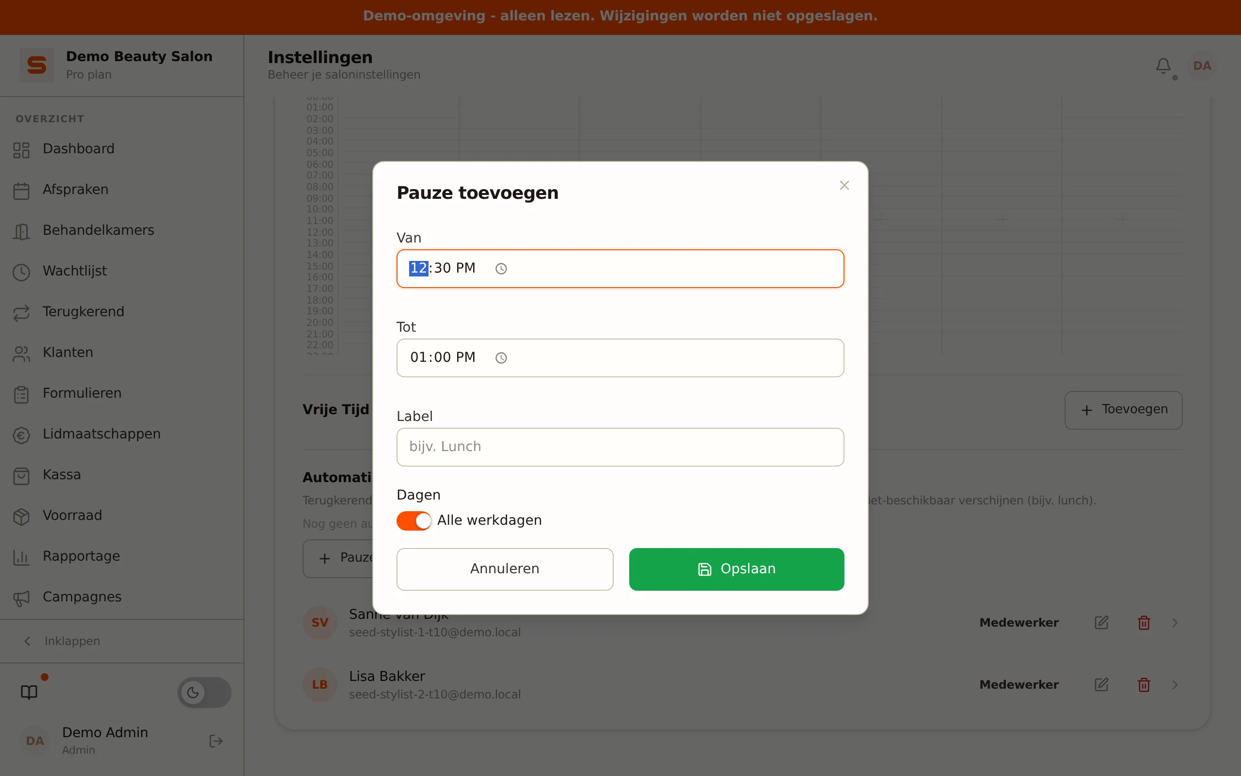 Automatische pauze toevoegen